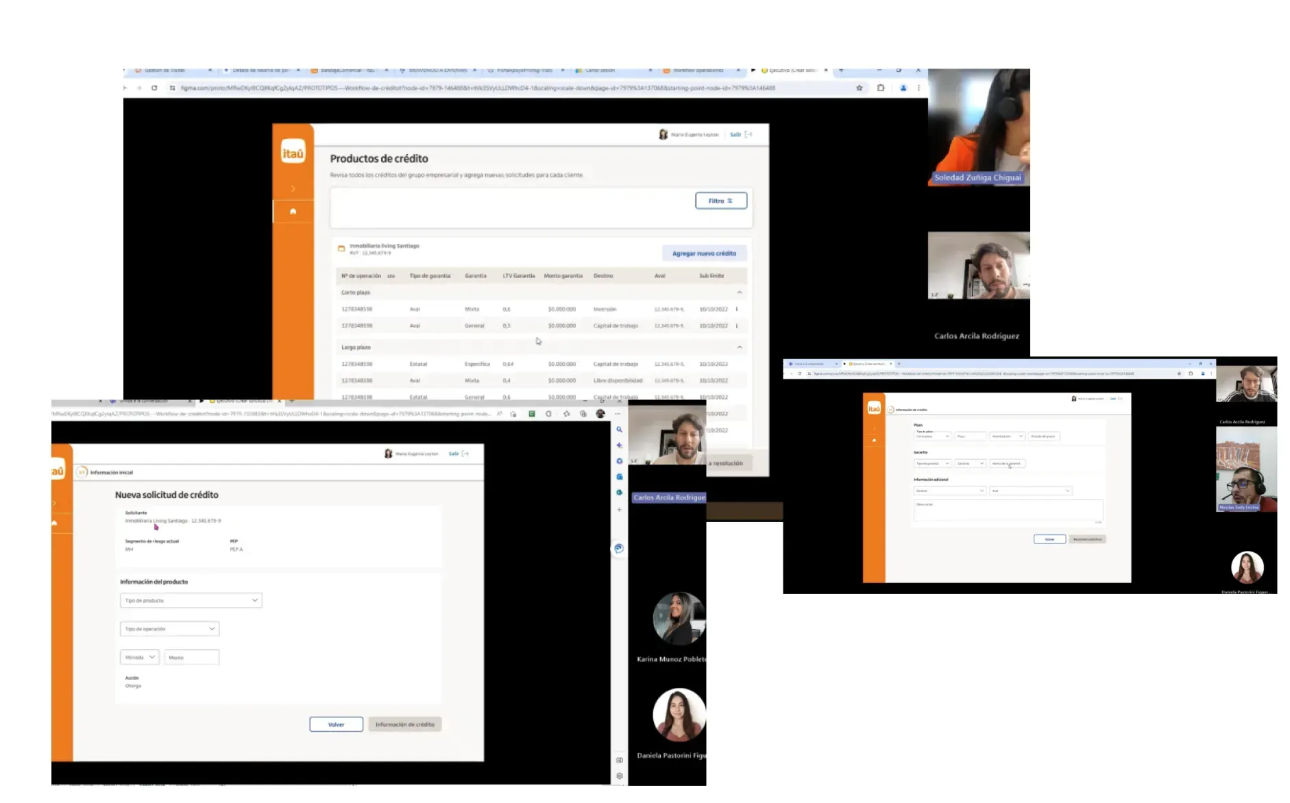 Usability testing sessions